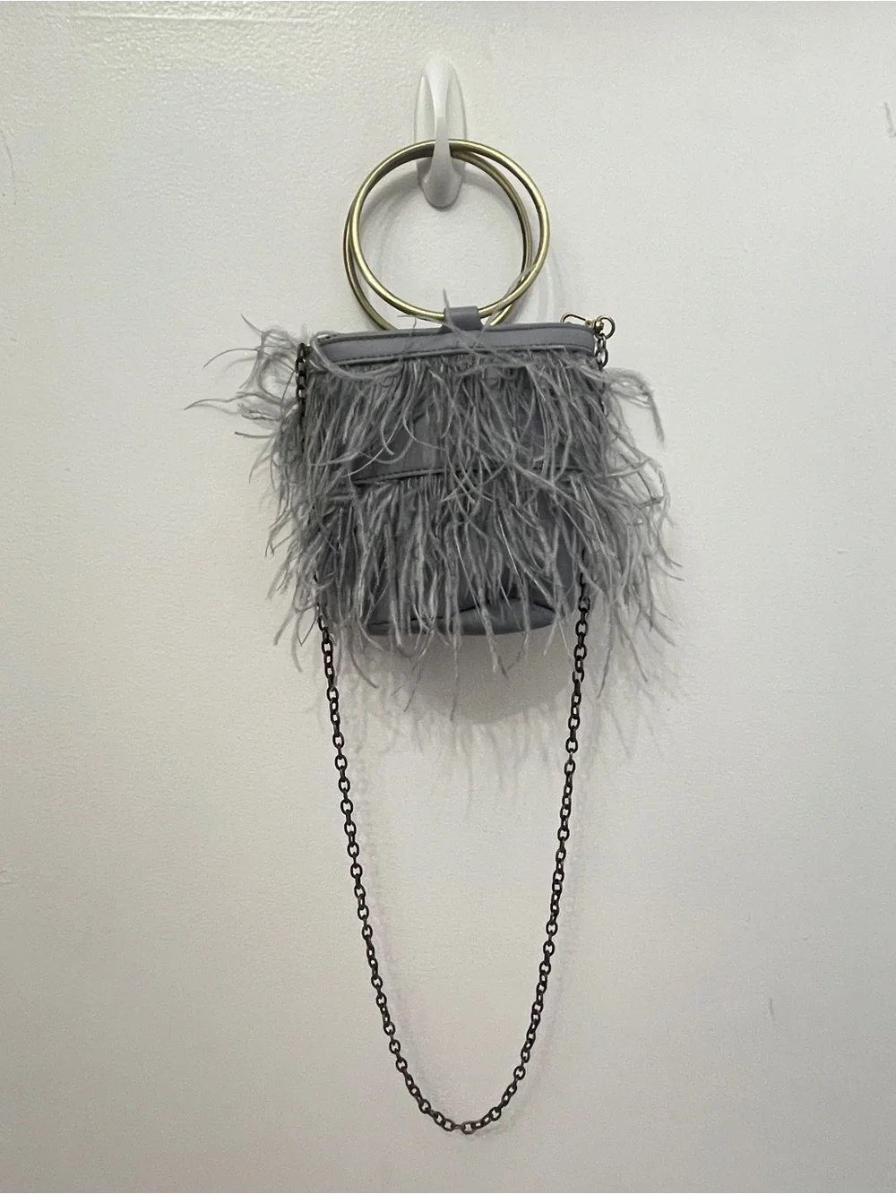 Anthropologie Evelyn Feather Bucket Bag